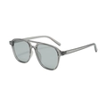 Retro pilot sunglasses with translucent grey double bridge frame and light grey lenses - Translucent Grey Frame Grey Lens