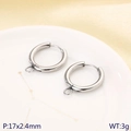Orecchini a cerchio in acciaio inossidabile argento con anellini per creare gioielli - 17x2.4mm Color Acciaio (KLJ10801-Z)