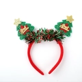 Christmas headband with red frame and green glitter Christmas trees with Merry Christmas text - 39# Green Glitter Tree