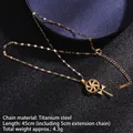 Rotating four-leaf clover heart cross pendant necklace in gold titanium steel with zircon - Rotating Windmill A187