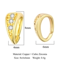 Cierre de pendiente en cobre dorado con circonitas 8x4x6mm 0.4g accesorio para DIY - VB575-2 Dorado
