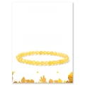 Minimalist 4mm yellow citrine beaded stretch bracelet on a white gift card display - Citrine