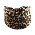 Bohemian elastic wide sports headband featuring a classic brown leopard print pattern - 99
