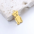 Polished golden stainless steel dog shaped pendant accessory with bright metallic finish - Gold Dog