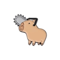 Cute capybara enamel pin inspired by chainsaw anime character for bags and clothing - Chainsaw Capybara Style (QHXZ878)