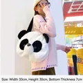 Cute panda plush shoulder bag in black and white, dimensions 33cm wide and 30cm high - Style 4 Panda Tote Bag