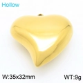 Colgante de corazón hueco dorado en acero de titanio con cierre OT y medida 35x32mm - Colgante de Corazón Hueco Dorado (KLJ9192-Z)