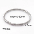 Silver twisted bangle in woven bead design with 60x50mm inner diameter and 4.5mm width - Beaded Texture (KB185495-SP)