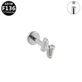 ASTM F136 titanium labret met baguette zirkonia en interne schroefdraad - Tapered Baguette Zirkonia / Zilver