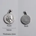 Detail of silver Roman coin pendant showing Elizabeth II relief and smooth reverse side - British Royal Portrait Vintage Coin (P00010S)