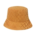 Diamond quilted puffer bucket hat in amber yellow with a warm padded design for winter - 56cm-58cm / Yellow