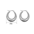 Close-up of 20mm chunky polished silver hoop earrings showing smooth metallic finish - Chunky Hoop / 20mm / Silver
