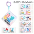 Baby soft cloth book for daily items recognition with purple hanging ring - Daily Supplies Theme (NO.DC9712-6)