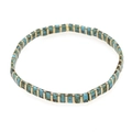 Bracelet Tila bohème aux perles turquoise marbrées et intercalaires dorés brillants - Turquoise Or Marbre