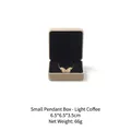 Light coffee velvet pendant box 6.5x6.5x3.5cm for jewelry necklace packaging - Knot Light Khaki - Small Pendant Box / Metal Velvet Wrapped Box