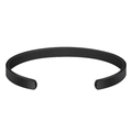 Minimalist matte black stainless steel open C-shaped cuff bracelet for men - Gun Black C-Bangle 17CM