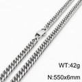 Silberne Titanstahl-Panzerkette mit Karabinerverschluss, Größe 550x6mm für Damen - 6mm*550mm Silber