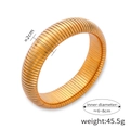 Adjustable golden striped cuff bracelet in titanium steel with 2cm width and textured finish - Gold Color 20MM