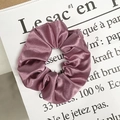 Dusty pink satin oversized scrunchie with a glossy silk texture and pleated design - Satin Dusty Red