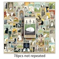 Set mit 78 wasserdichten Katzen-Tarot-Stickern für Laptops und Koffer, kein Duplikat - 78 Stücke Tarot-535G