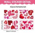 Romantic heart wall stickers set with 42pcs red and pink patterns for Valentine decor - 42-Piece Heart Style (UV8CZW30060T_T)