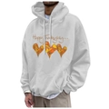 Felpa bianca con cappuccio per il Ringraziamento uomo e donna con grafiche di cuori e acero - S / Bianco (Cuore di Acero)