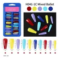Size chart for colorful long ballet fake nails in 10 sizes from 0 to 9 mm - Mixed Ballerina (100PCS) / H041C-1 (Multicolor 1)