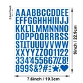 Blue self-adhesive vinyl letter and number stickers in 1-inch bold block style font - 1 Inch Bold-Dark Blue