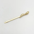 Detailed view of a gold alloy hairpin with streamlined wave decoration on white background - Single 1# / Matte Gold