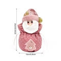 Pink Santa candy bag with sequins and drawstring for Christmas gifts, 24x15cm - Pink Sequins Apple Bag Santa