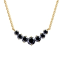 Collana in argento S925 con pietre di moissanite nera da 2,8 carati con design a sorriso - 2.8 Carati / Oro Giallo 18K Moissanite Nera