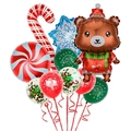 Christmas bear and candy cane foil balloon set with red and green latex balloons - Christmas Bear