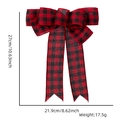 Size specifications of the red buffalo plaid Christmas bow ornament on white background - Black and Red Plaid