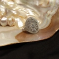 Vintage S925 sterling silver ring with hollow flower patterns and silver finish - Hollow Vintage Pave Style (JZ0233)