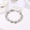 Bohemian silver shell anklet with adjustable chain and lobster clasp for women - Silver Shell Style (10715)