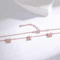 S925 sterling silver MAMA letter necklace in rose gold finish with micro-pave crystals - 925 Silver / Rose Gold