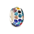 Sparkling silver alloy large hole charm bead with colorful crystals for bracelets - Colorful 2
