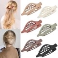 Matte hollow olive-shaped hair claw clips in 6 Morandi colors for various hairstyles - Set 3 (6-Piece Set: Morandi Color Claw Clips)