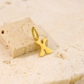 Minimalist gold stainless steel necklace featuring a polished letter X pendant - Letter-X / Gold
