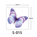 Purple and blue 3D butterfly temporary tattoo sticker 60mm square design S-015 - Purple Gradient Butterfly Style (S-015)