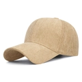 Gorra de béisbol clásica caqui claro con tejido de espiga y textura gruesa de otoño - Ajustable / Caqui