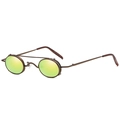 Lunettes de soleil punk rétro avec monture ronde en bronze et verres dégradés - Monture Bronze Verre Jaune C2