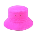 Cappello alla pescatora rosa neon con design piatto e occhielli in metallo per aria - Taglia unica / Rosso Rosa Fluorescente