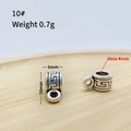 Antique silver alloy 10mm spacer bead with Greek meander pattern and 4mm hole - Meander Pattern Bead Style (10#)