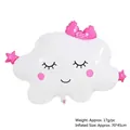 Palloncino a nuvola bianca sorridente con fiocco rosa e stelle per feste di bambini - Bianco