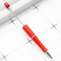 DIY plastic beaded ballpoint pen in matte red finish with elegant silver metallic accents - Christmas Red