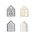 Lot de moules en silicone pour boîte de rangement en forme de maison avec motifs étoiles - Ensemble étoile coeur