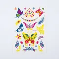 Fluorescent flower arm tattoo sticker CSYG-007 with colorful butterflies and feathers - Fluorescent CSYG-007