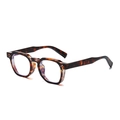 Occhiali esagonali retrò tartarugati con montatura in acetato e rivetti in metallo - Tartarugato Nero / Anti-Luce Blu
