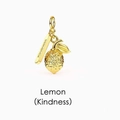 Pendentif citron doré avec étiquette Kindness pour colliers et bijoux faits main - Citron (Bonté)